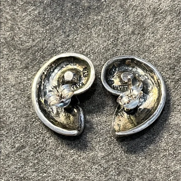 Kabana Sterling Nautilus Shell Earrings - Picture 3 of 7